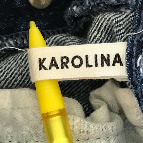 Grlfrnd Karolina Jeans Women 25 Blue Mid Rise Button Fly Distressed Raw Hem - Picture 5 of 15